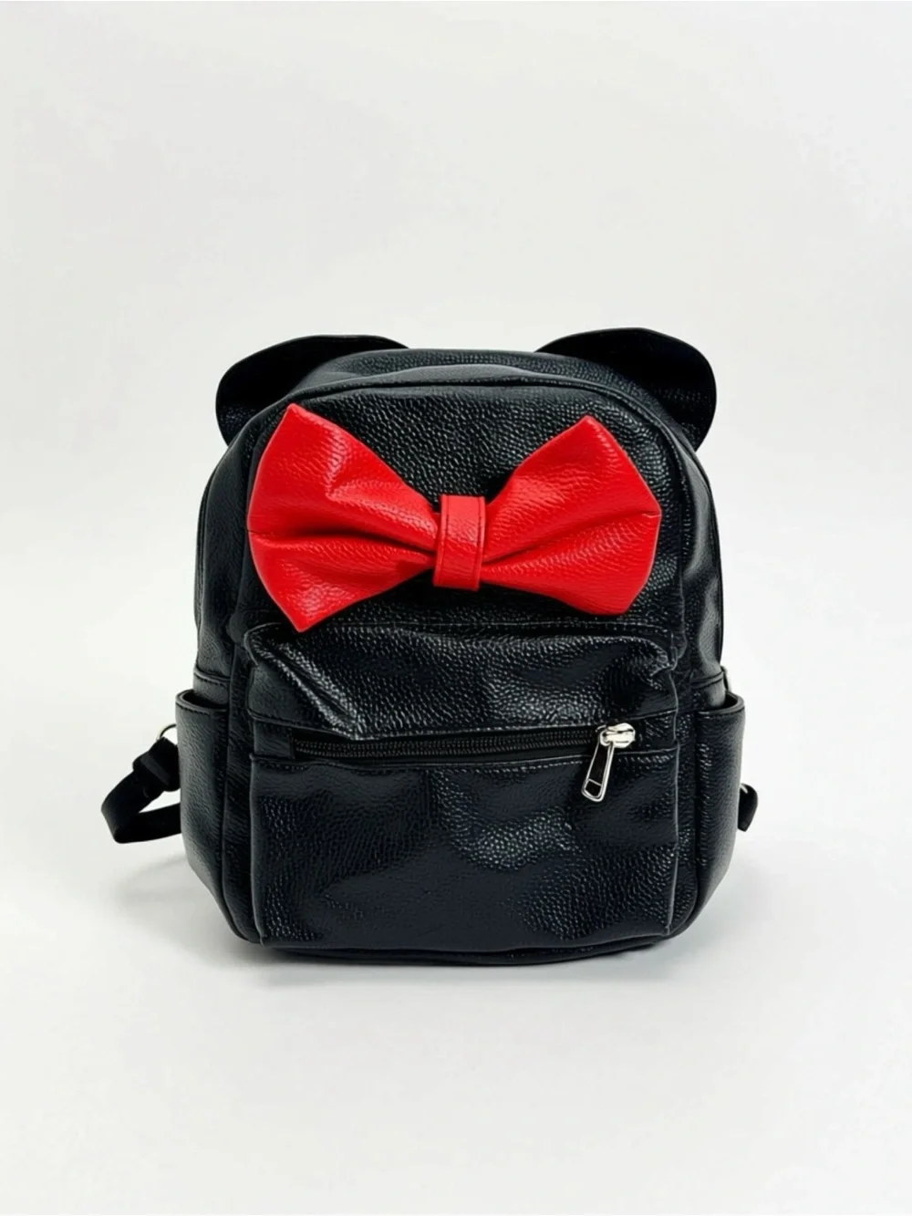 Kids Black Backpack with Red Bow Accent